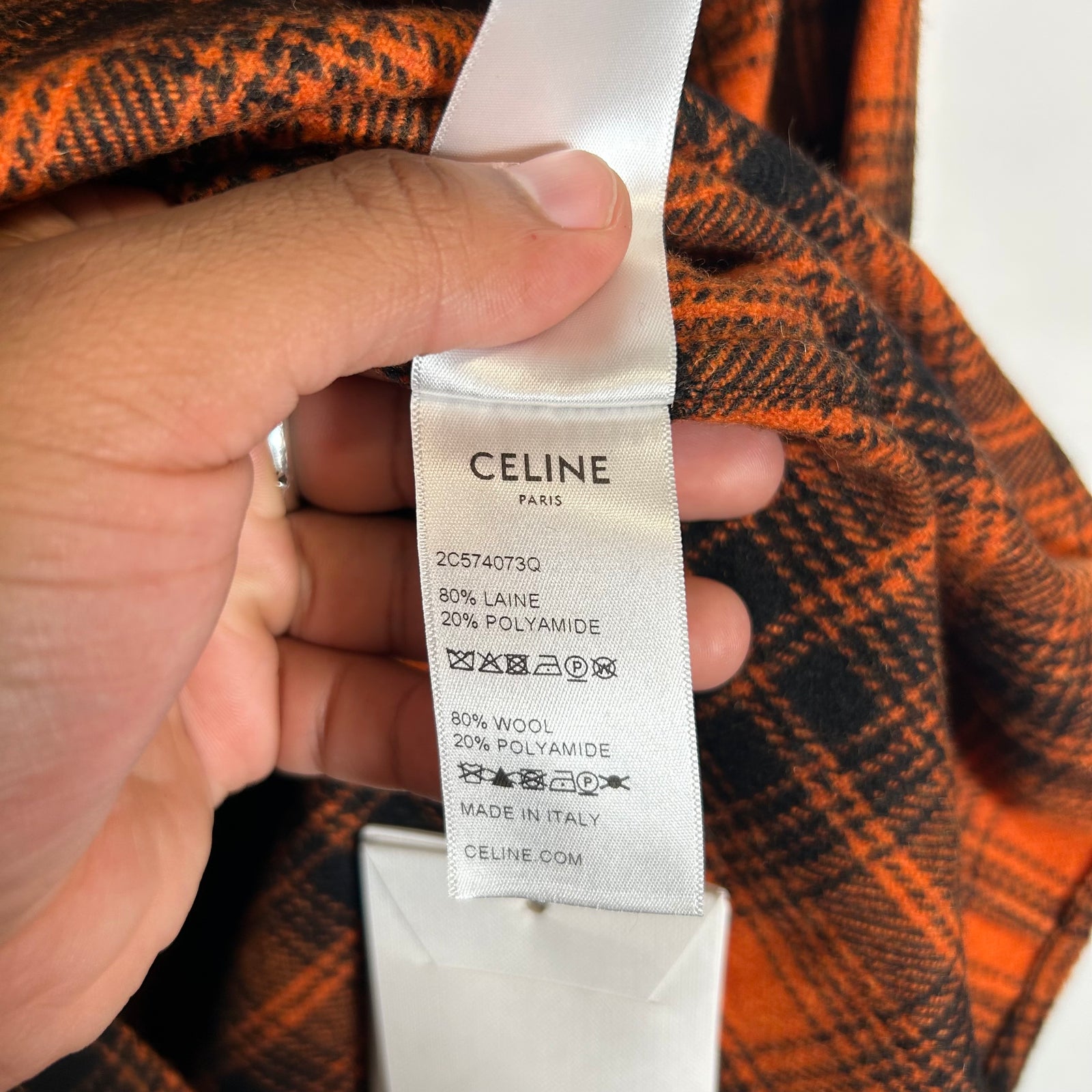 Celine Orange Wool Flannel Size M