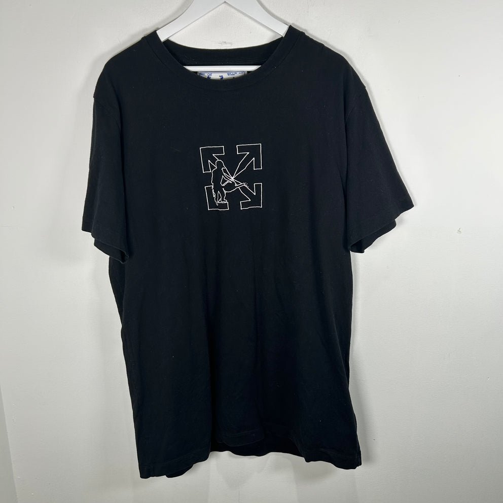 Off-White Embroidered Arrows Black T-Shirt Size XXL