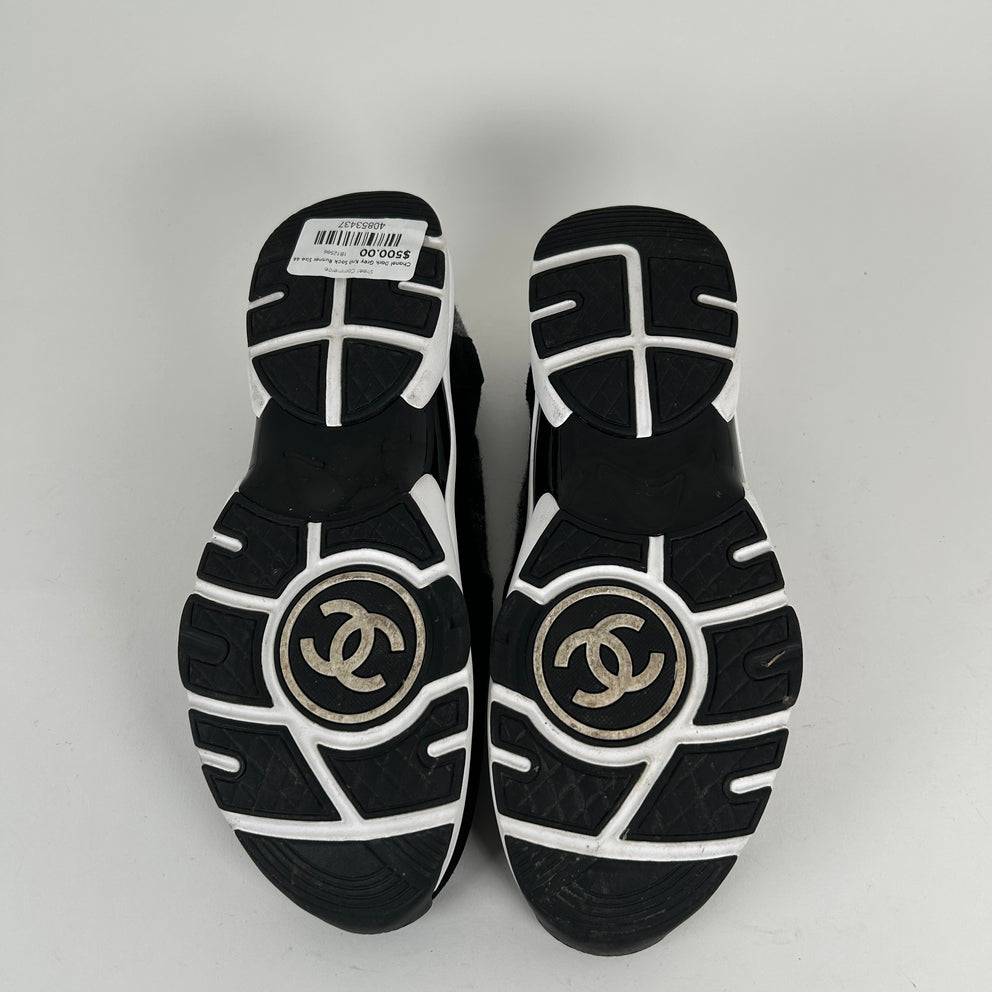Chanel Dark Grey Knit Sock Runner Size 44