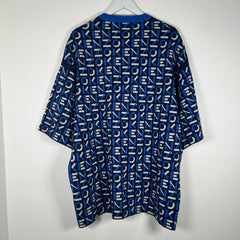 Kenzo Blue All Over Print Knit Sweater Size XL
