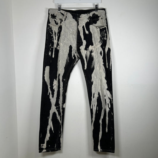 Rick Owens FW16 Bleach Vomit Torrence Cut Jeans Size 34