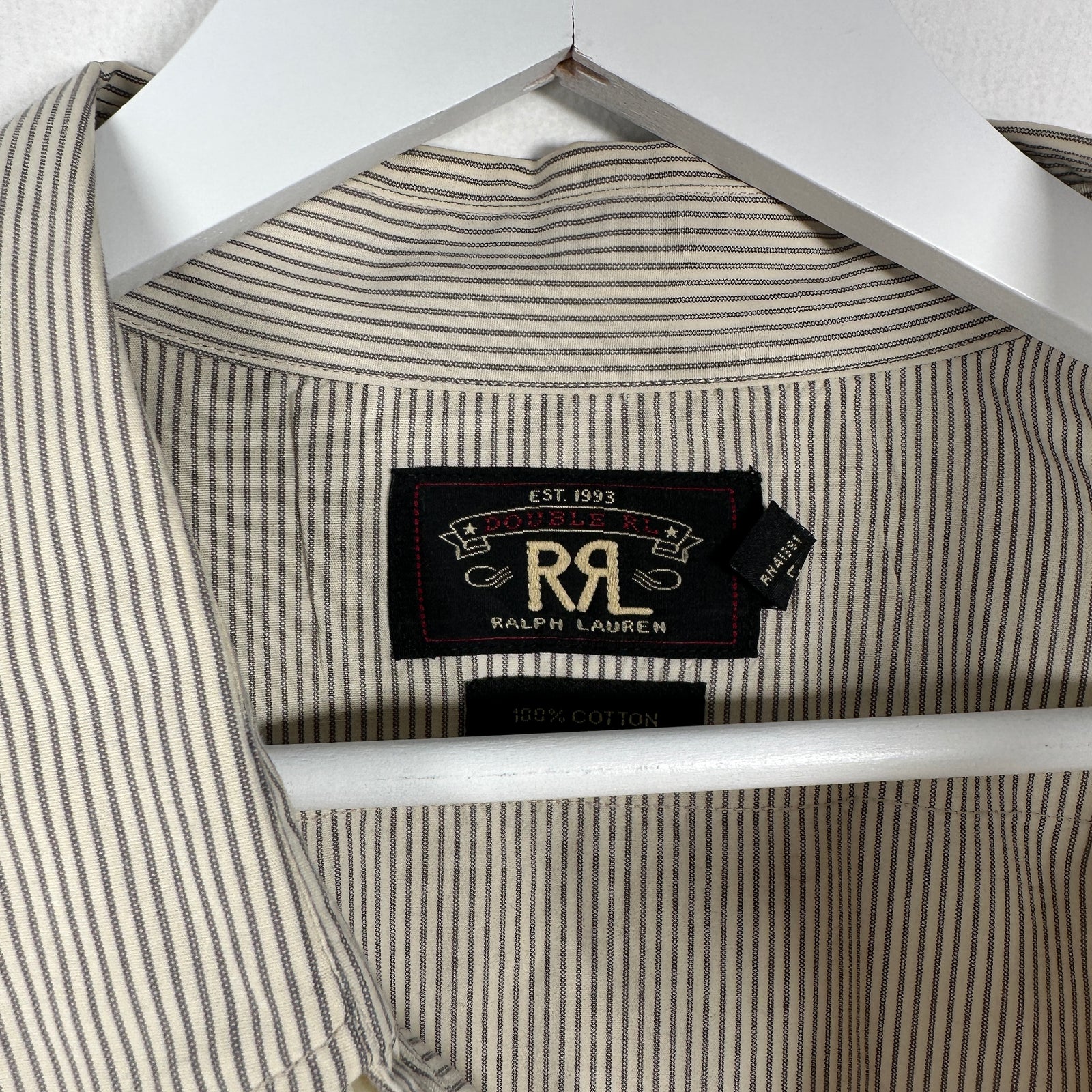 RRL Striped Button Up Shirt Size XXL