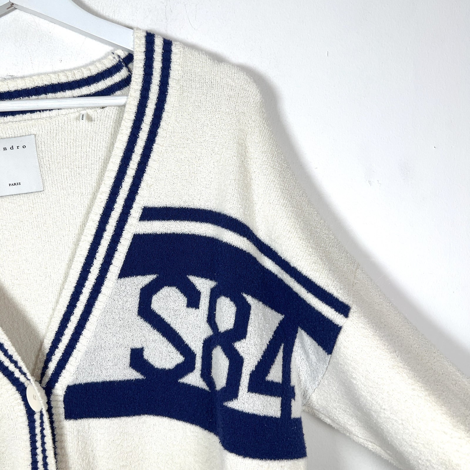 Sandro S84 Logo Button-Up Sweater