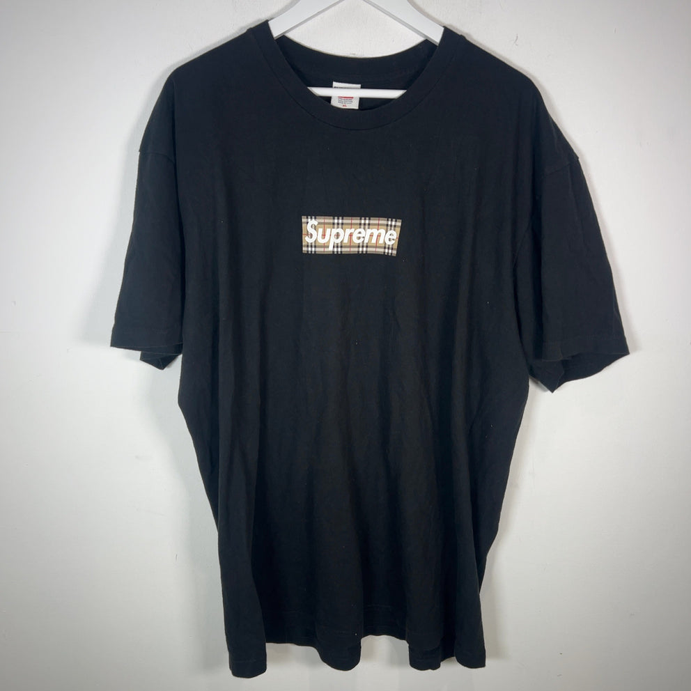 Supreme x Burberry Plaid Box Logo Graphic T-Shirt