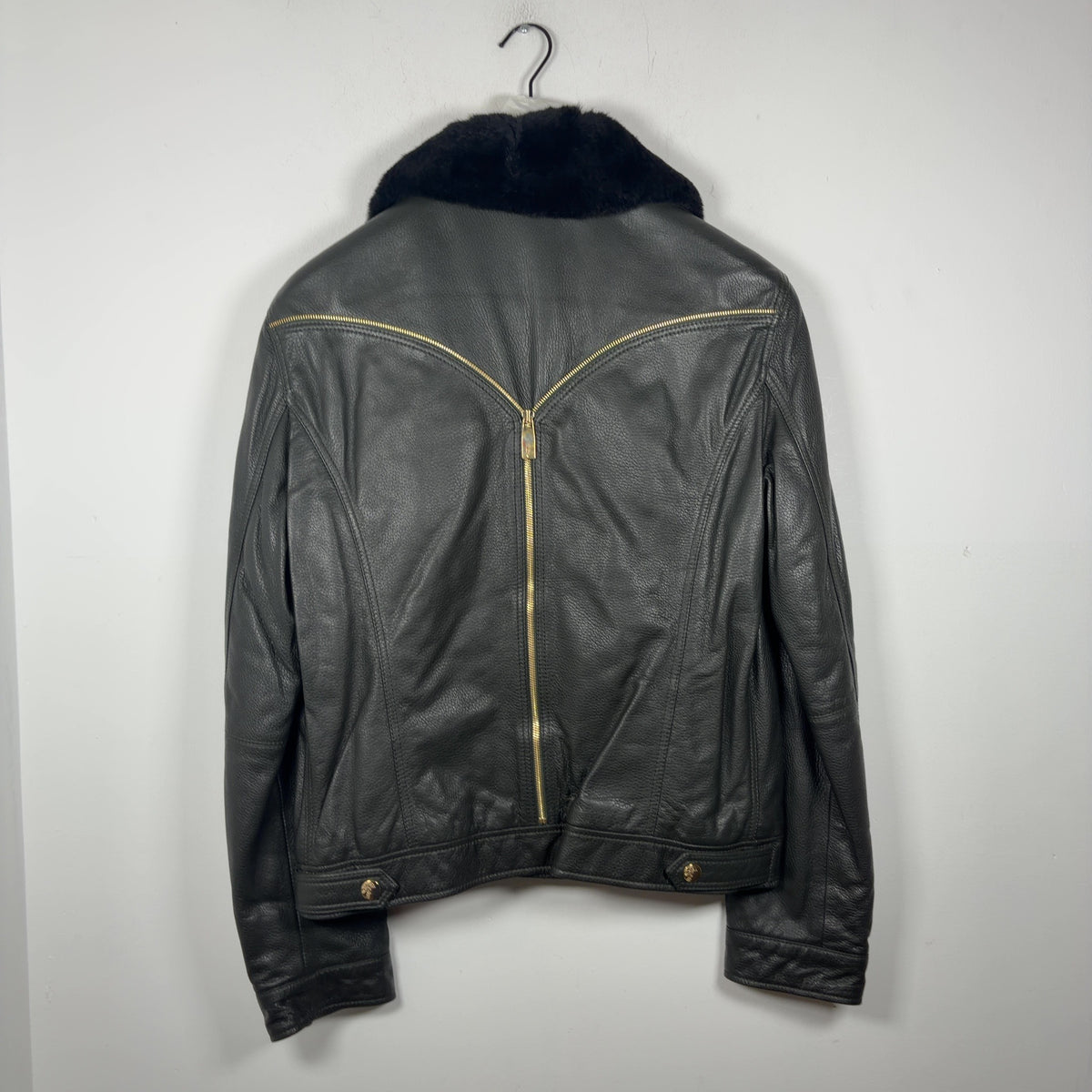 Versace Deer & Rabbit Fur Zipper Leather Jacket