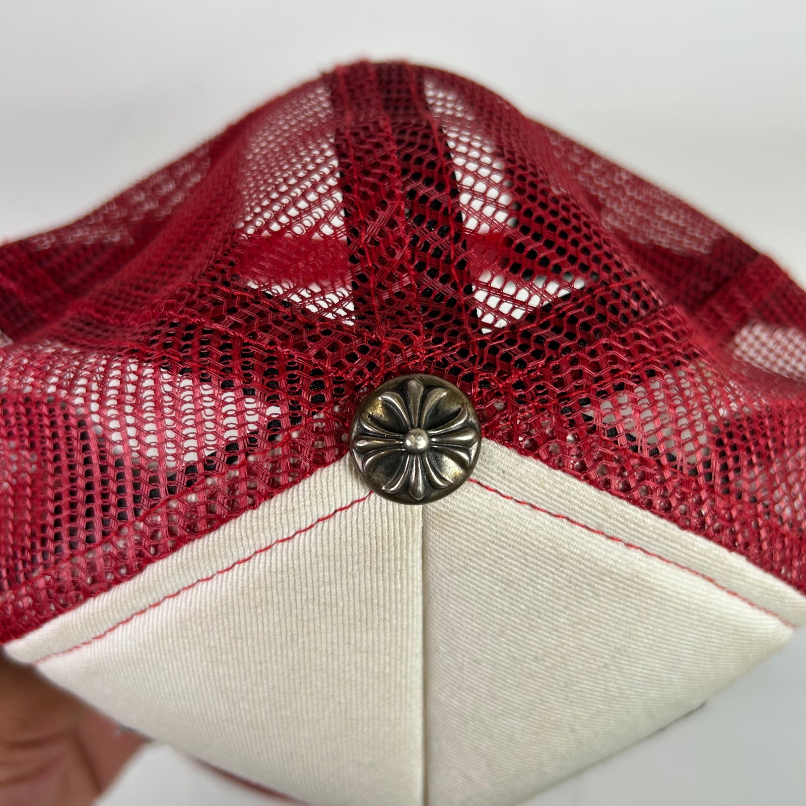 Chrome Hearts Smoked Red Fuck Hollywood Trucker Hat