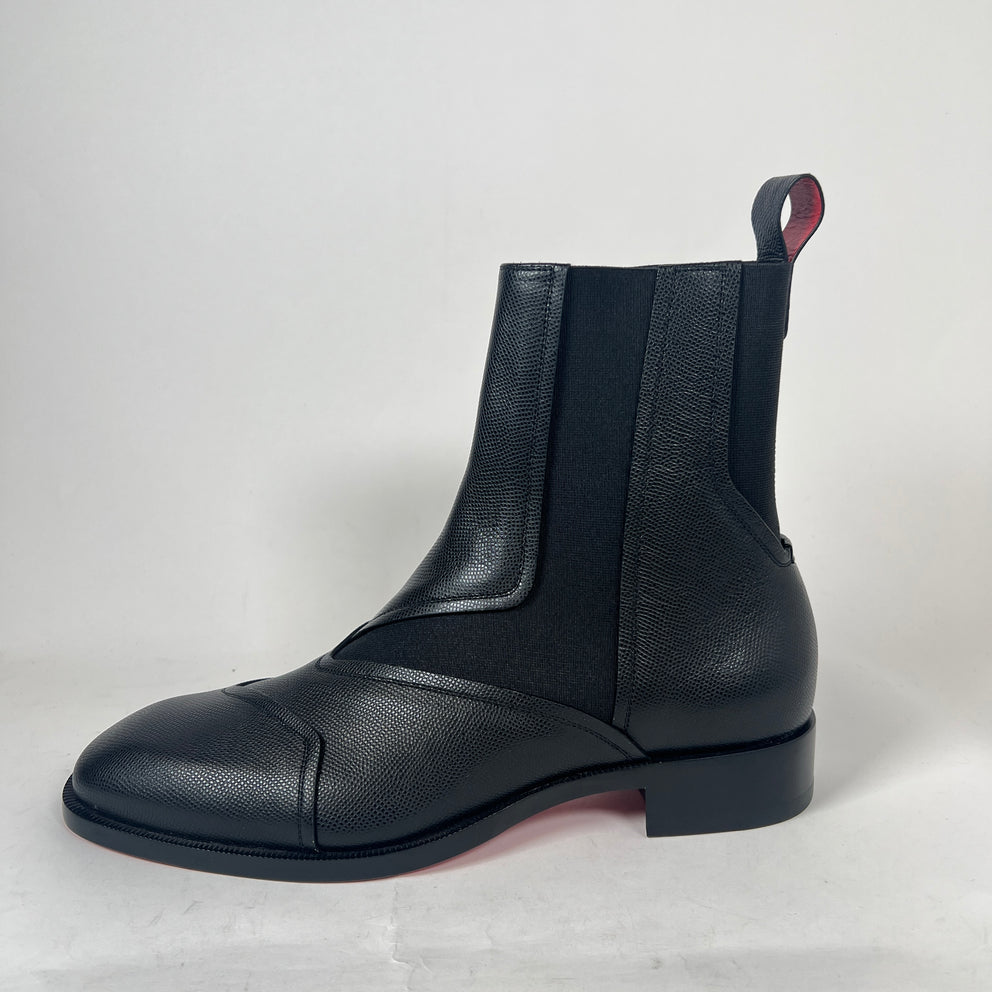 Christian Louboutin Black Boabi Leather Chelsea Boot Size 42