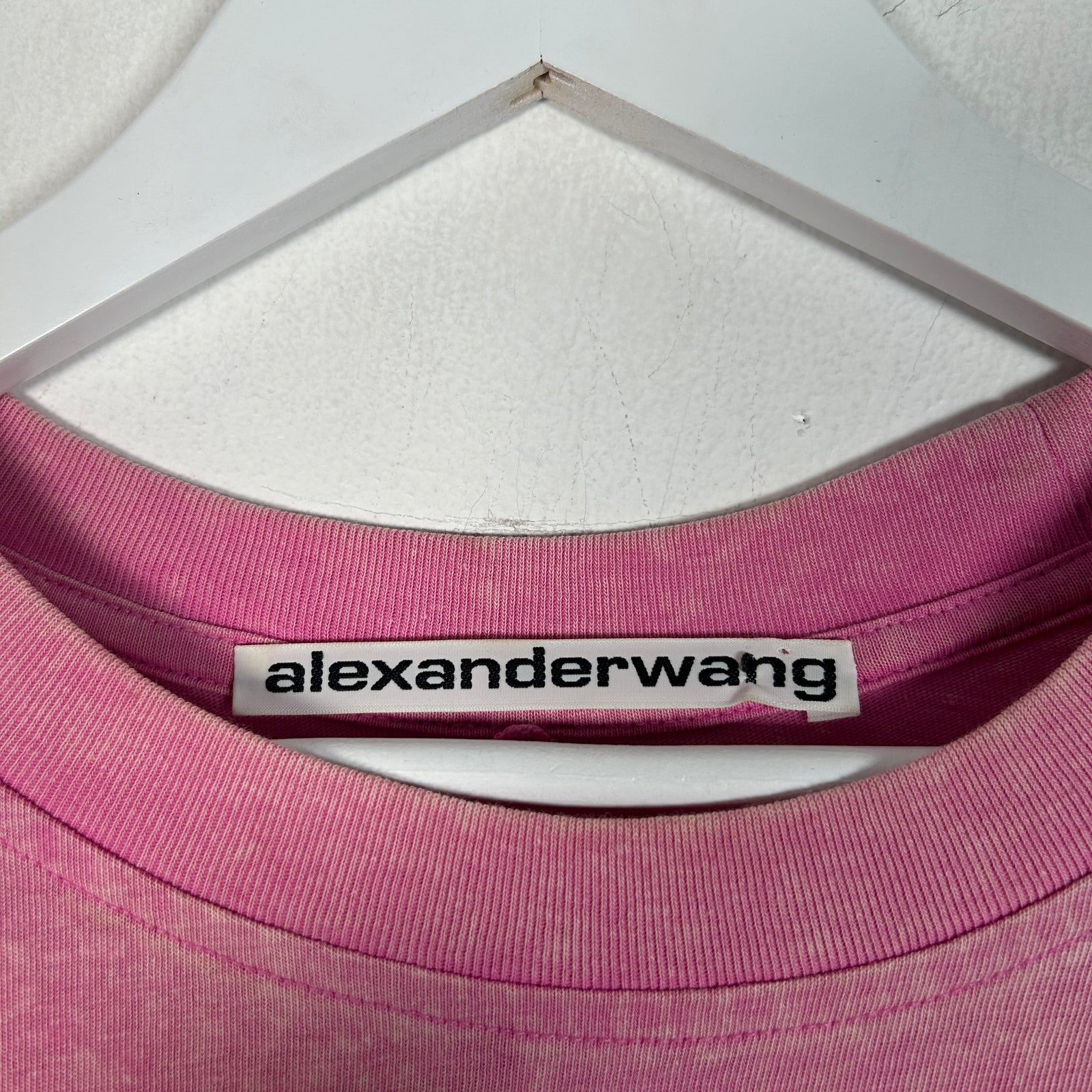 Alexander Wang Acid Pink Oversized Logo T-Shirt Size L