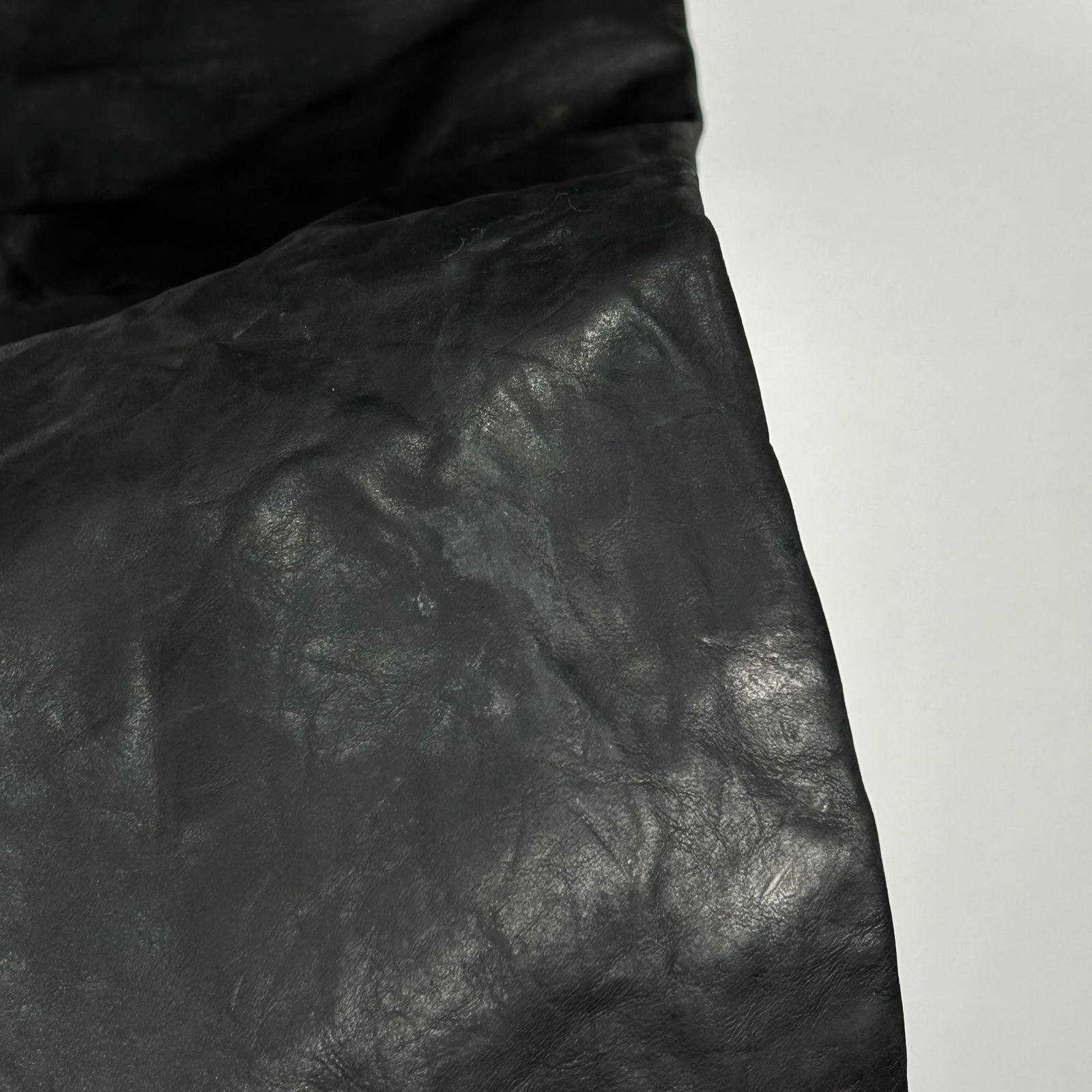 Rick Owens Black Calf Leather Tyrone F/W 22 Strobe Pants Size 46