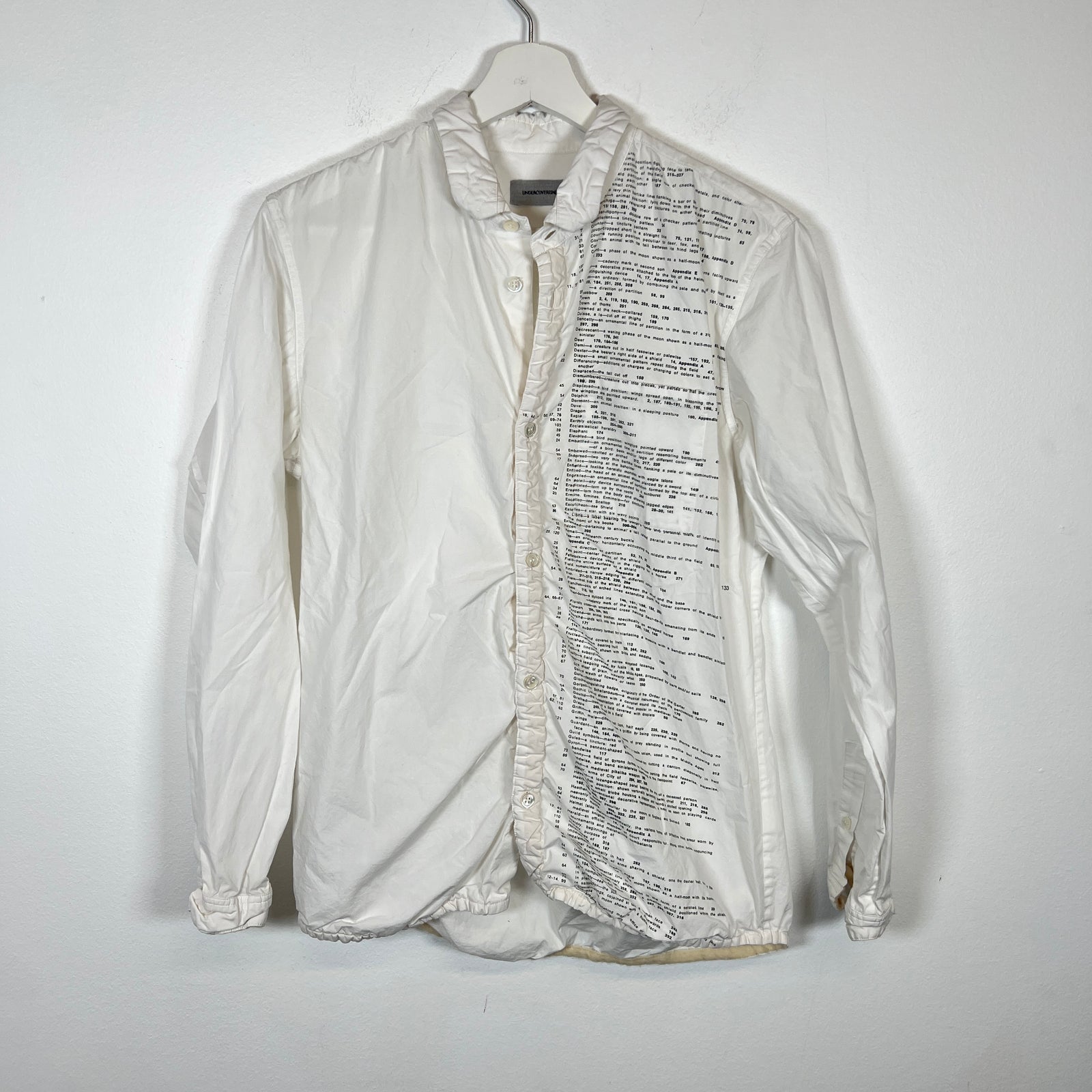 Undercover White Paragraph Button Up Size 2