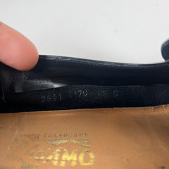 Salvatore Ferragamo Black Leather Tassel Loafers Size 8.5