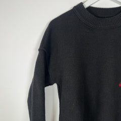 Ami Heart Logo Black Knit Sweater Size S