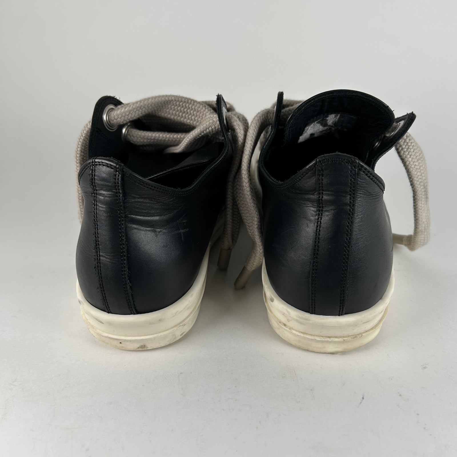Rick Owens Black Leather Jumbo Lace Ramones Size 10.5