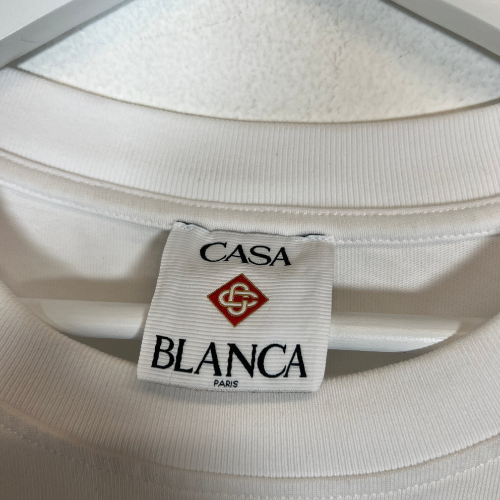 Casablanca White La Colomne T-Shirt Size XL