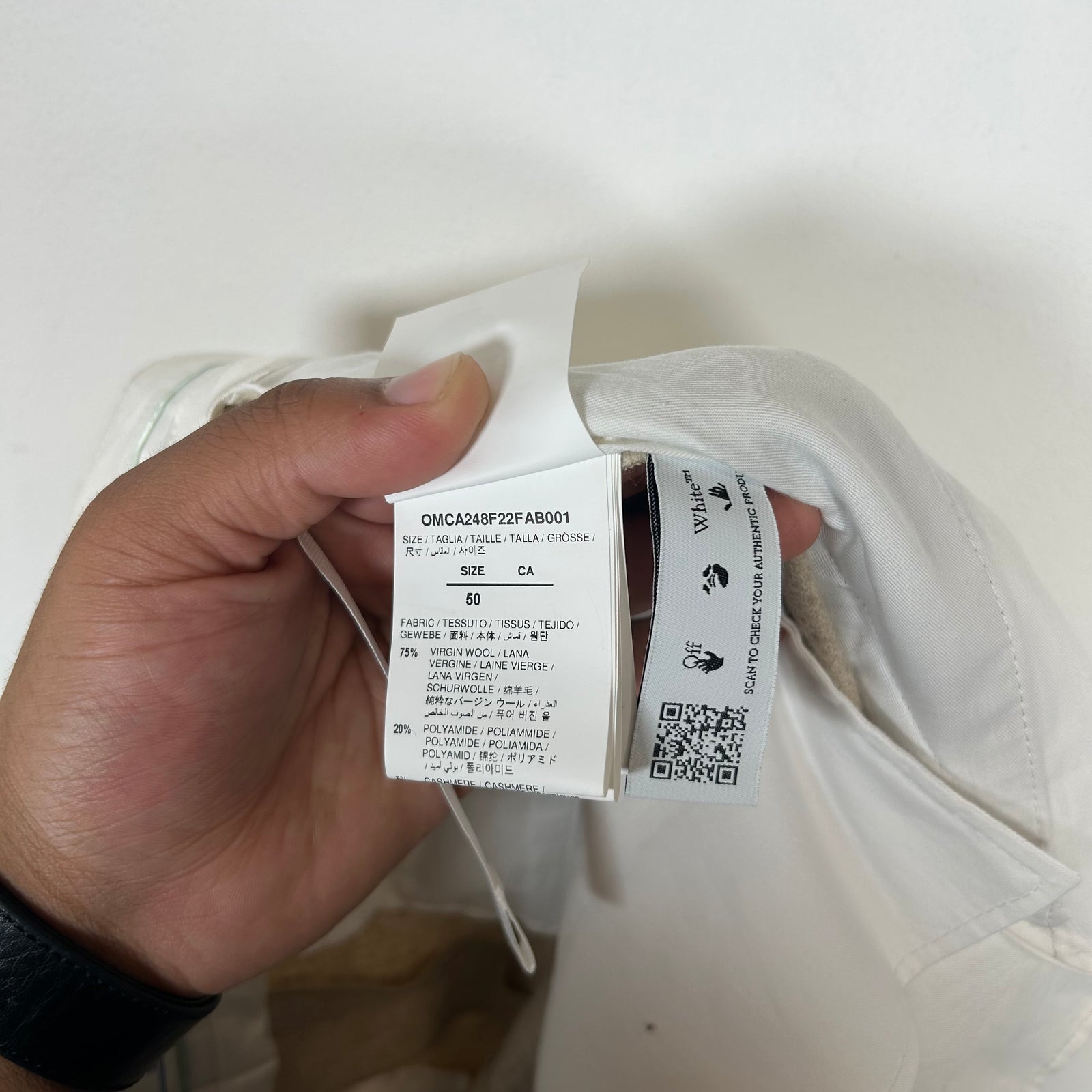 Off-White Beige Wool Pants Size 32