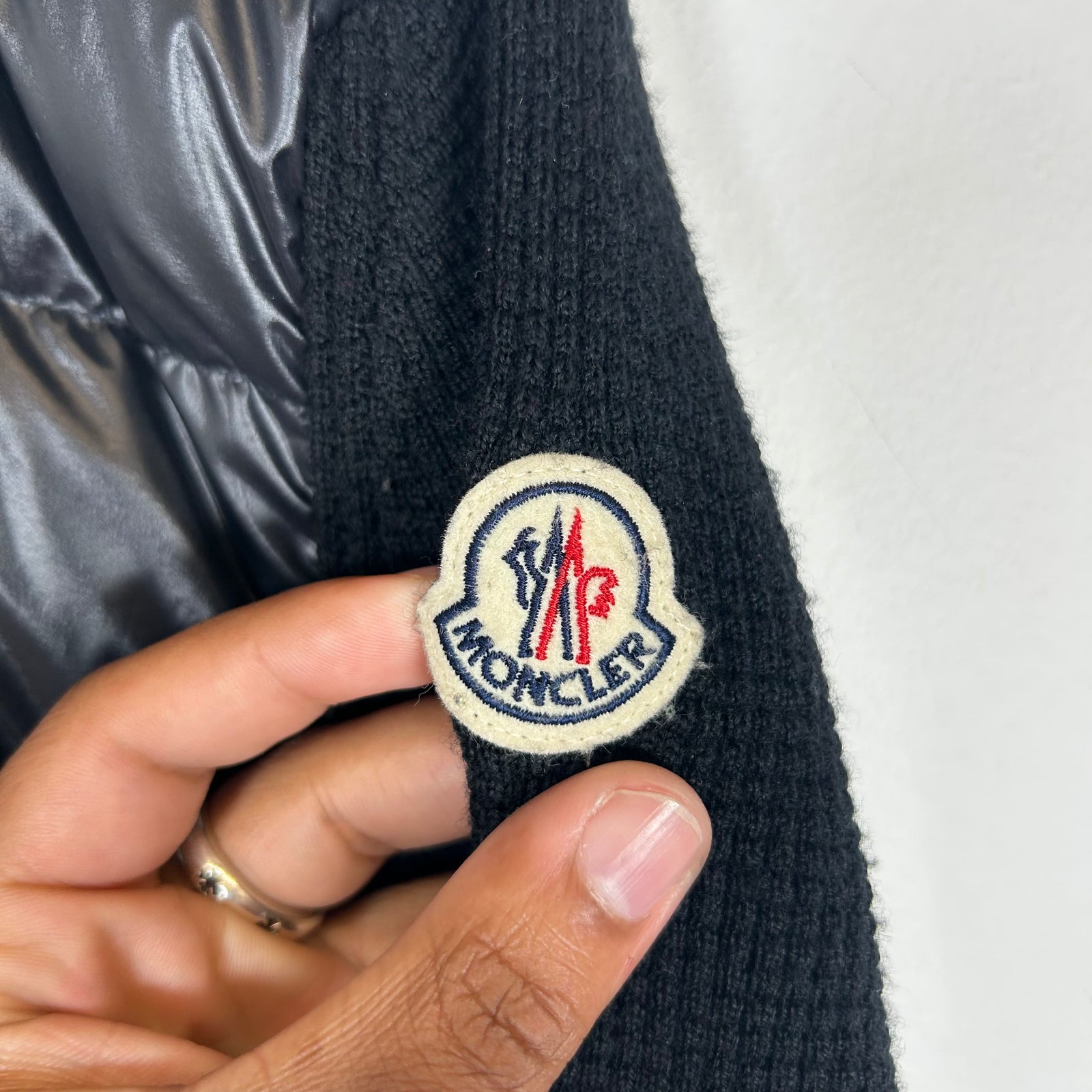 Moncler Black Paneled Down Jacket Size S
