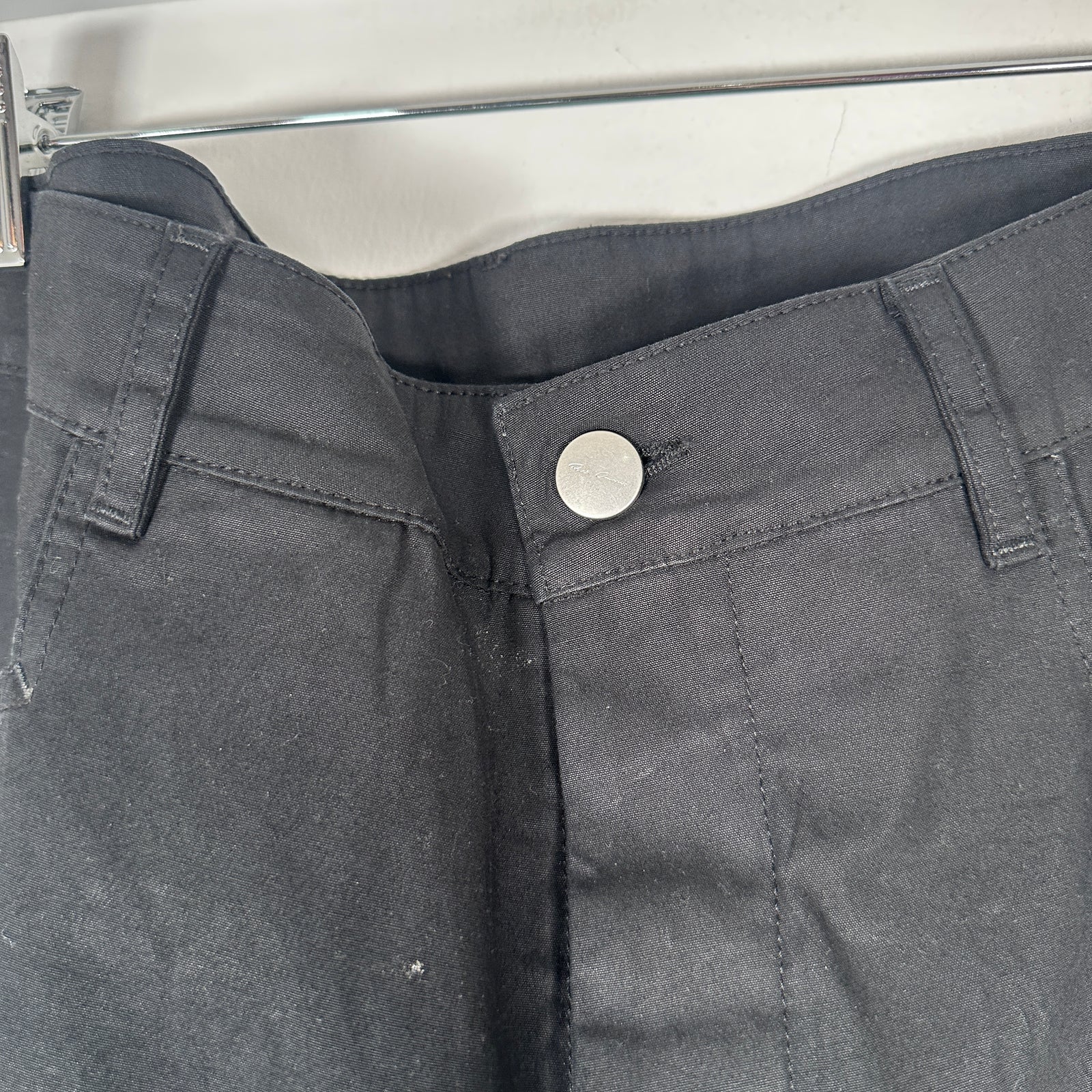 Rick Owens SS21 Black Cotton Straight Pants Size 36