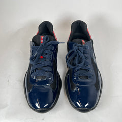 Prada Blue/Red Patent Leather America Cups Size 10