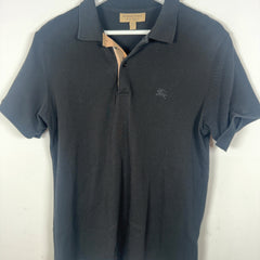 Burberry 1/4 Button Black Polo