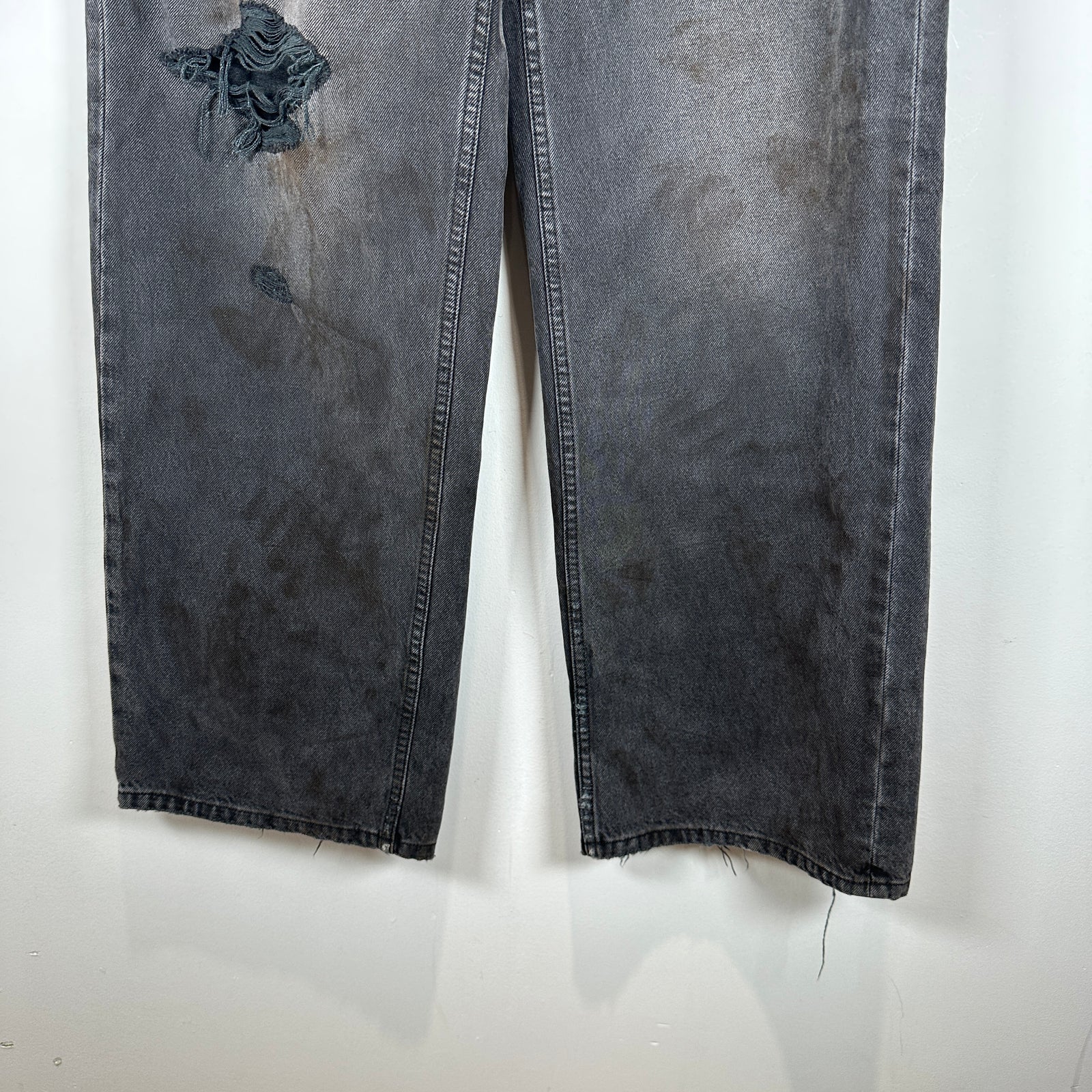 Enfants Riches Deprimes Corpse Pose Gray Mudwash Distressed Baggy Jeans Size 32