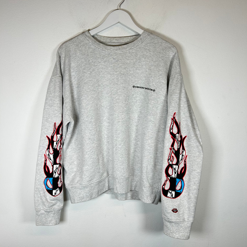 Chrome Hearts Grey Matty Boy Brain Graffiti Crewneck Size XL