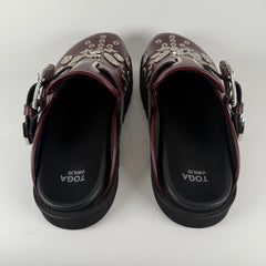 Toga Virilis Red Studded Slip-On Mules Size 8