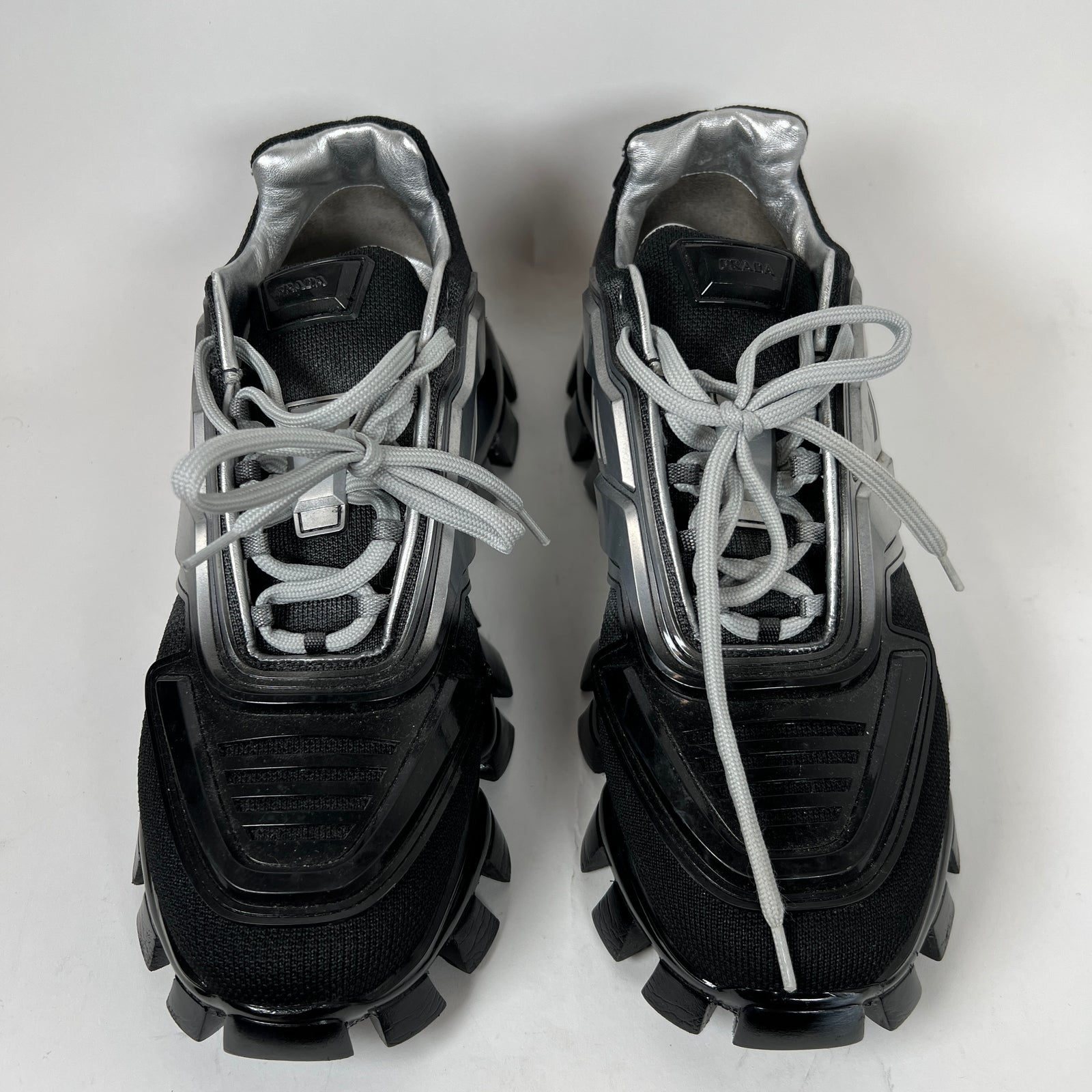 Prada Black/Silver Cloudbust Sneakers Size 8.5