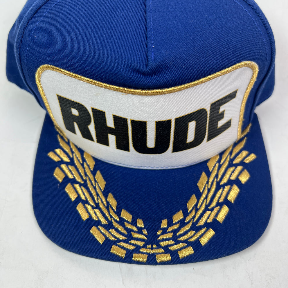 Rhude Blue Formula Panel Snapback Hat