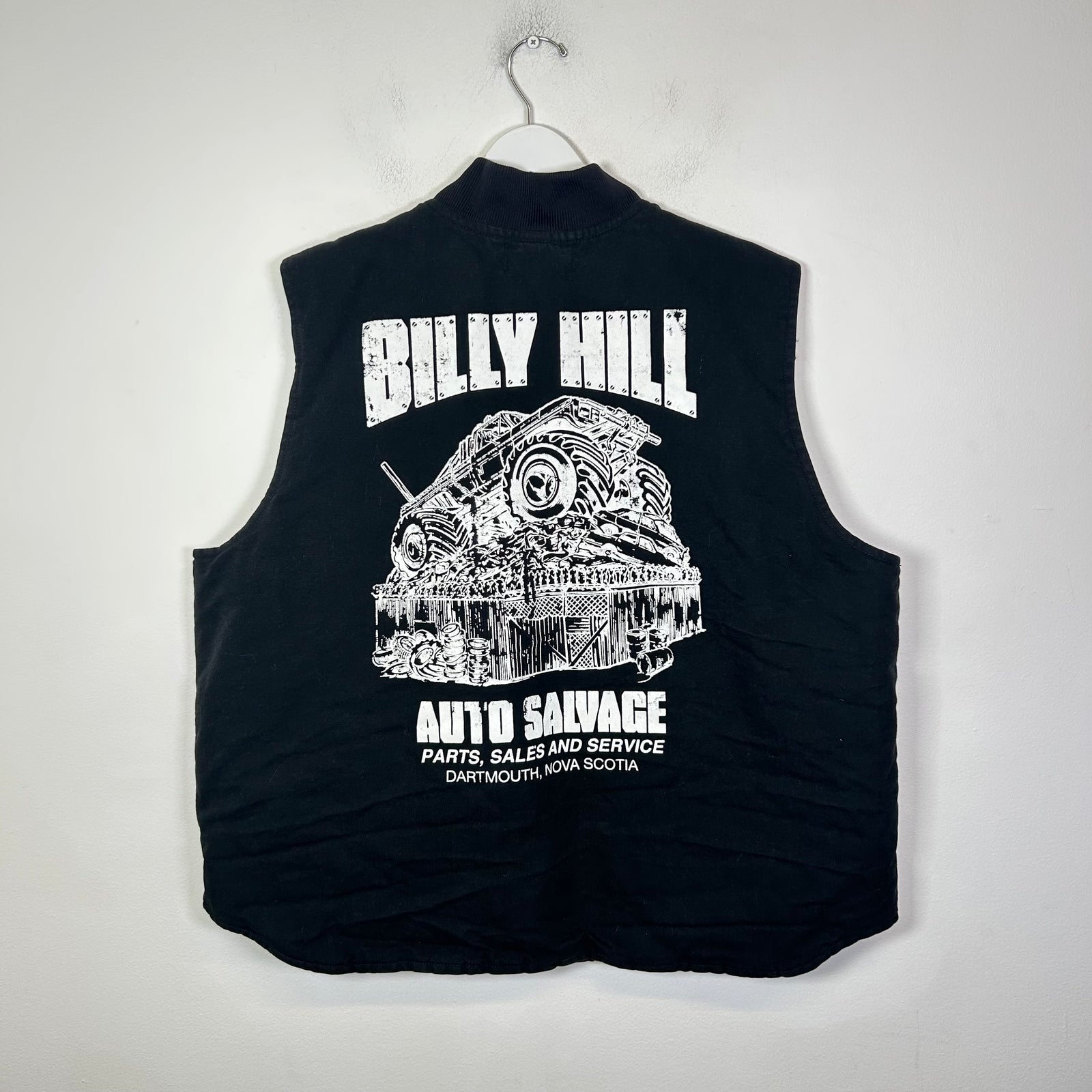 Billy Hill Black ‘Auto Salvage’ Carhartt Duck Vest Size XXL