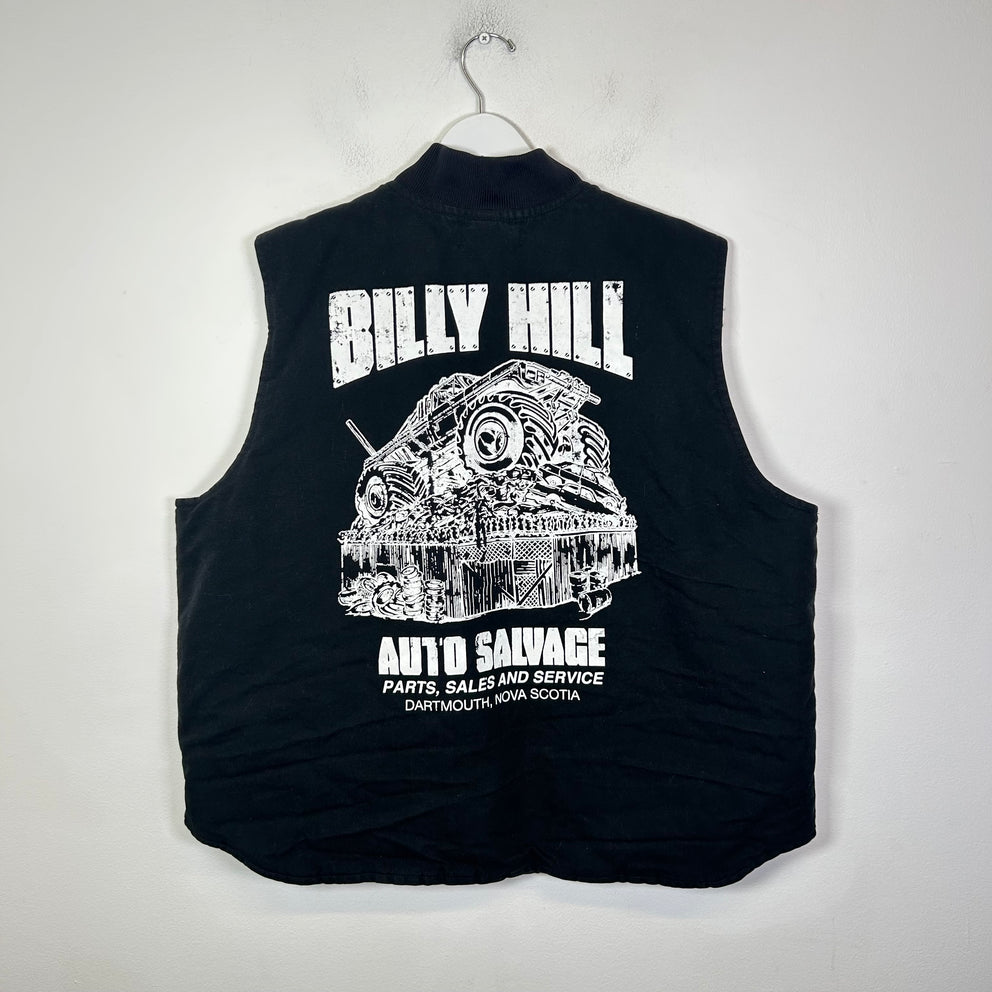Billy Hill Black ‘Auto Salvage’ Carhartt Duck Vest Size XXL