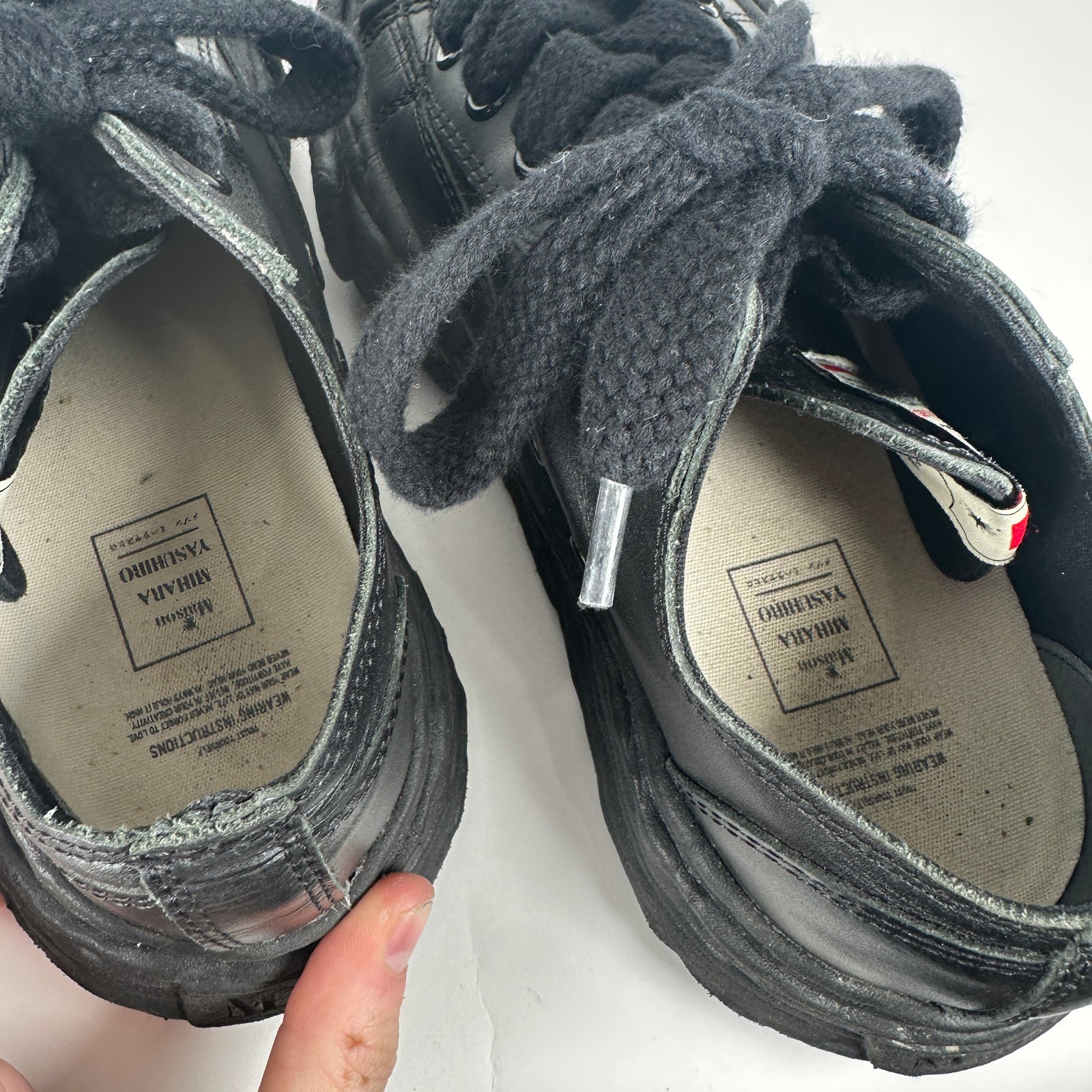Maison Mihara Triple Black Low-Tops Size 7