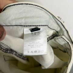 Enfants Riches Deprimes White Patch Denim Cut-Off Shorts Size 31