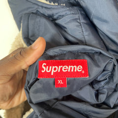 Supreme Navy Sherpa Reversible Vest Size XL