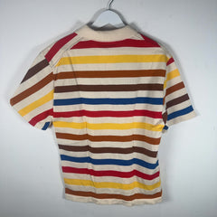 Marni Asymetric Raw Edge Striped Color Polo