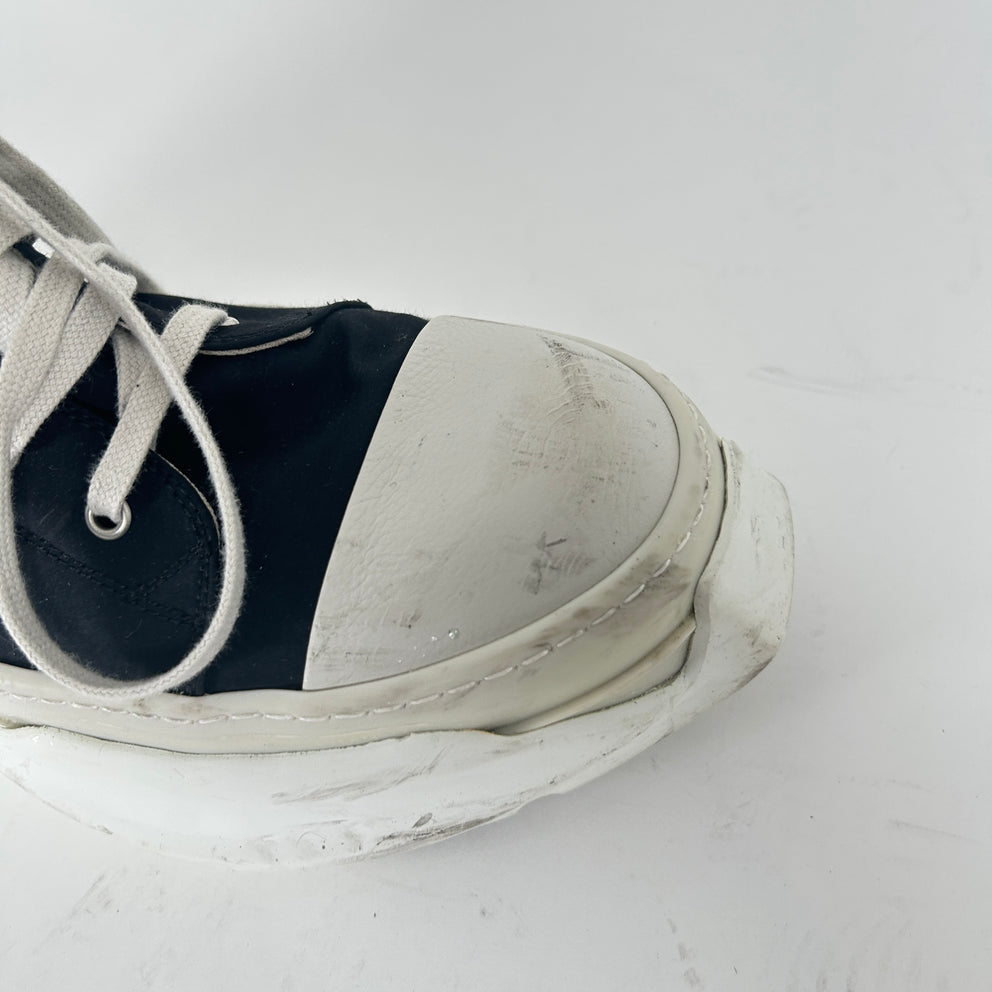 Rick Owens Black Nylon Abstarct High-Top Sneaker Size 12