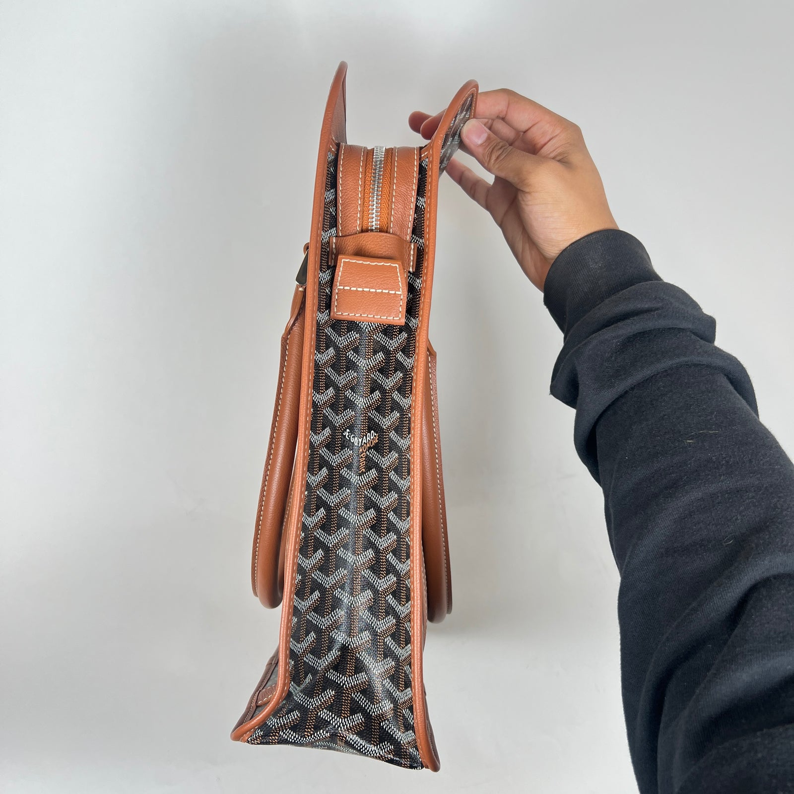 Goyard Black/Brown Goyardine Bourgogne Tote Bag