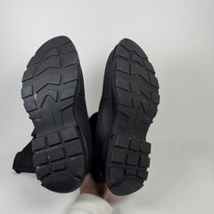 Alexander McQueen Black Knee High Tread Slick Boots Size 42