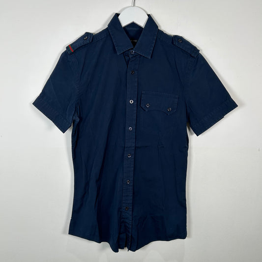 Gucci Navy Gerenal Short Sleeve Shirt Size S