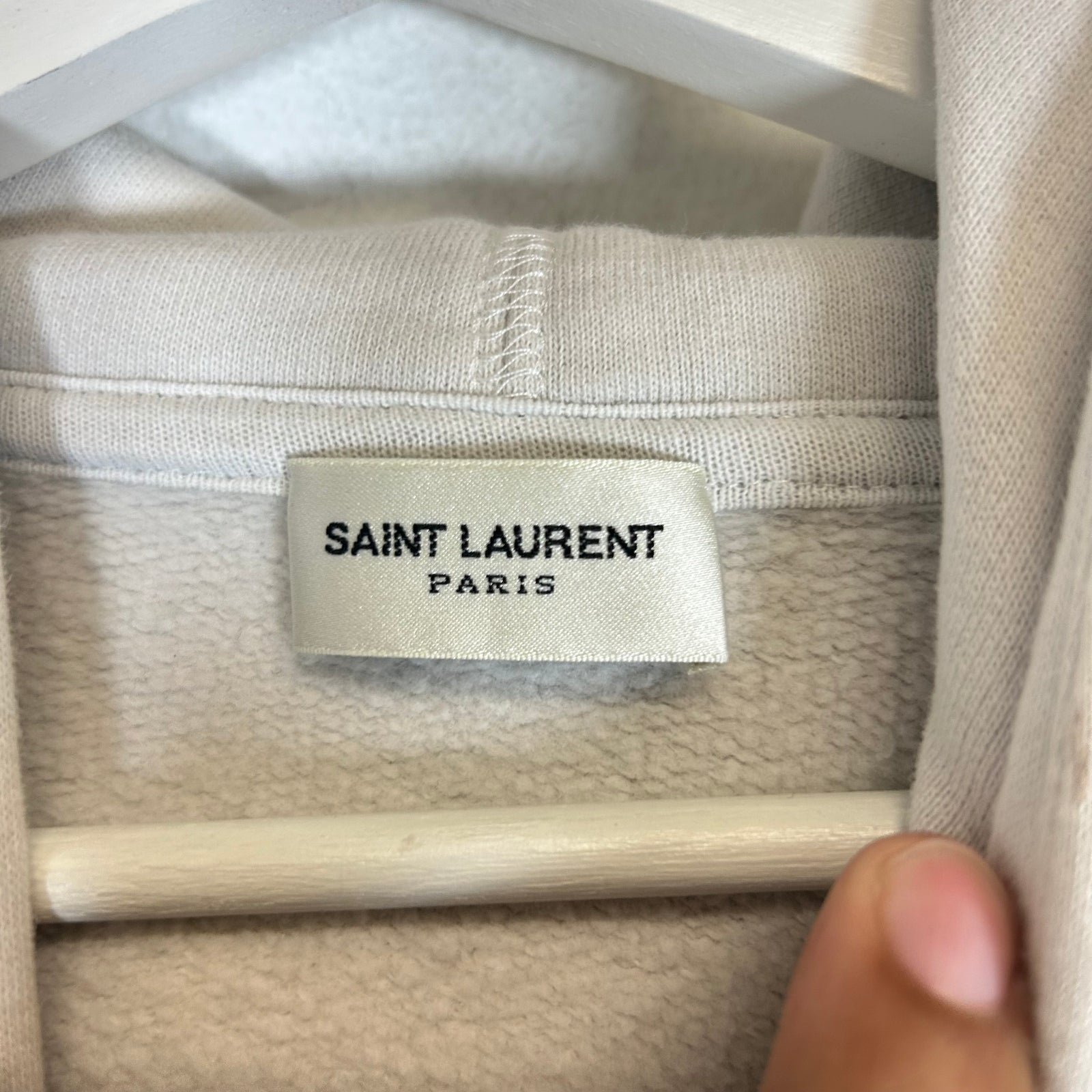 Saint Laurent Beige Optical Illusion Hoodie Size S