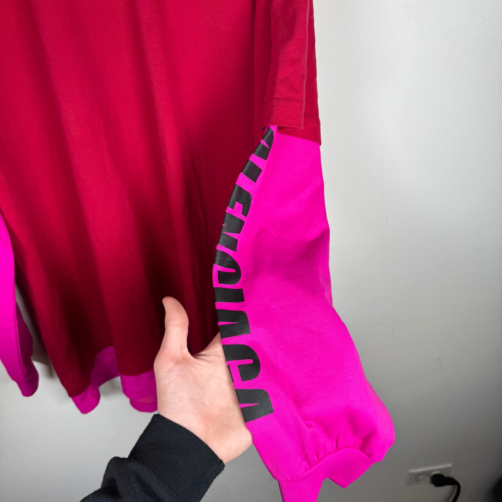 Balenciaga Red 'Your Logo Here' T-Shirt Hoodie Size M