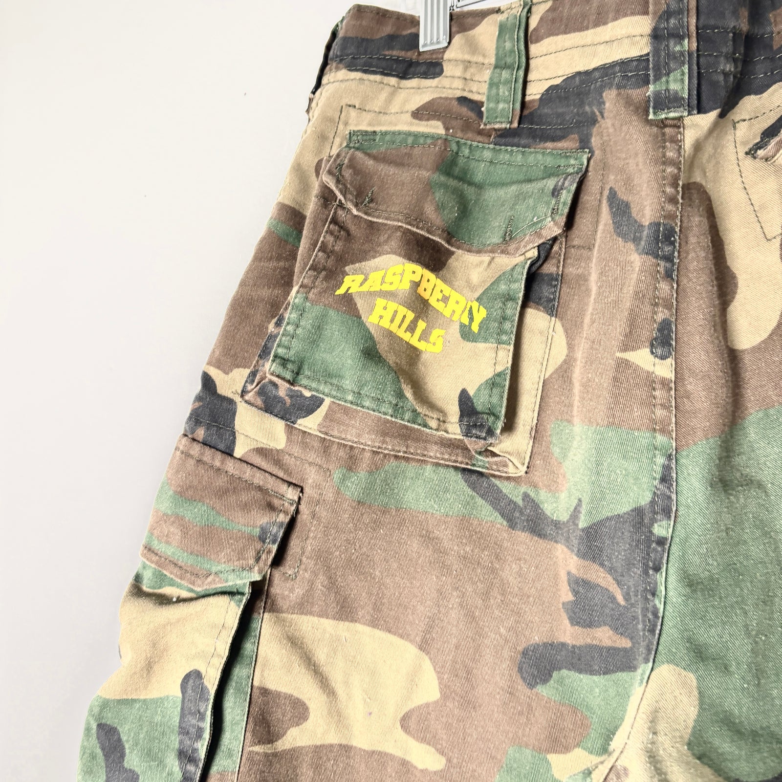 Raspberry Hills Camo Logo Shorts Size S
