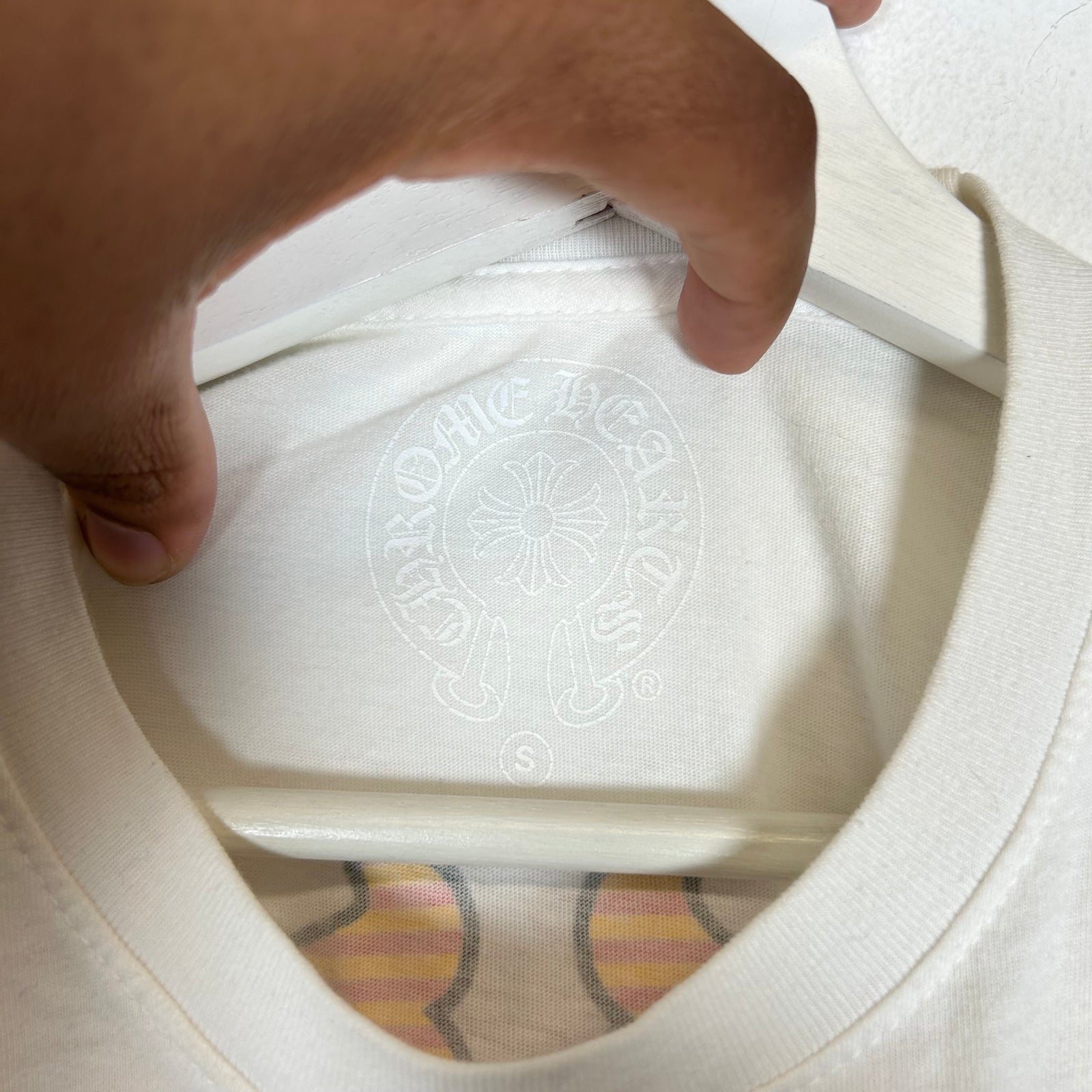 Chrome Hearts White/Orange Dagger T-Shirt Size S