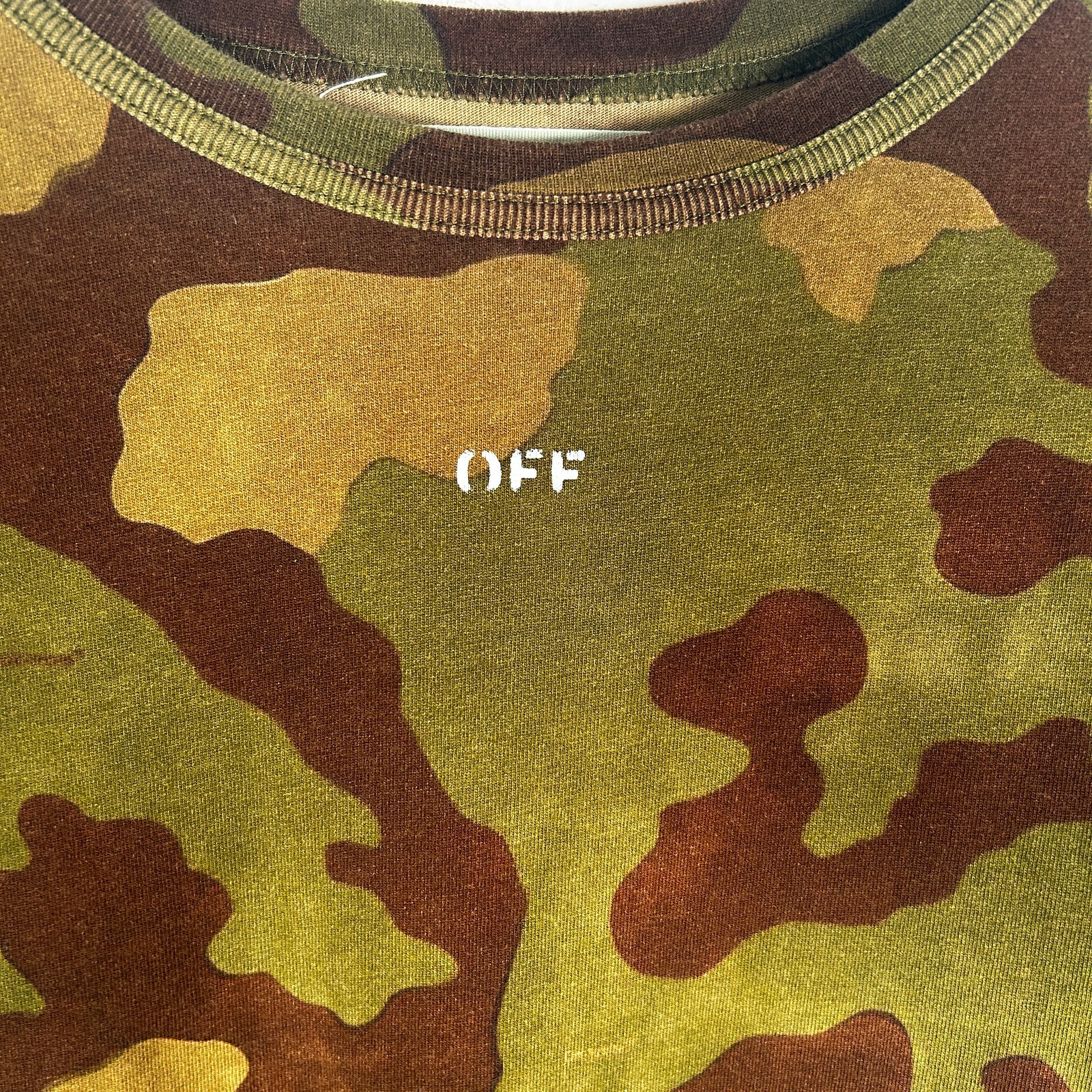 Off White Main Label Camo Logo Tee Size XS