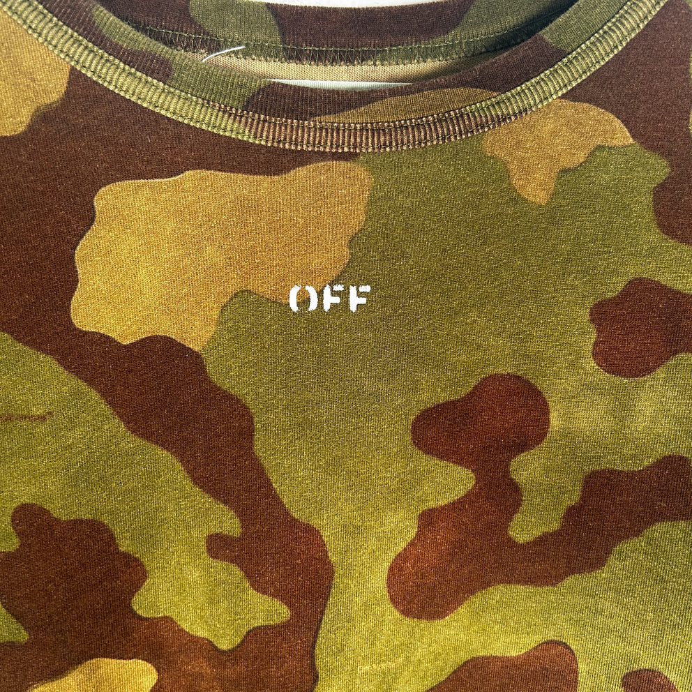 Off White Main Label Camo Logo Tee Size XS
