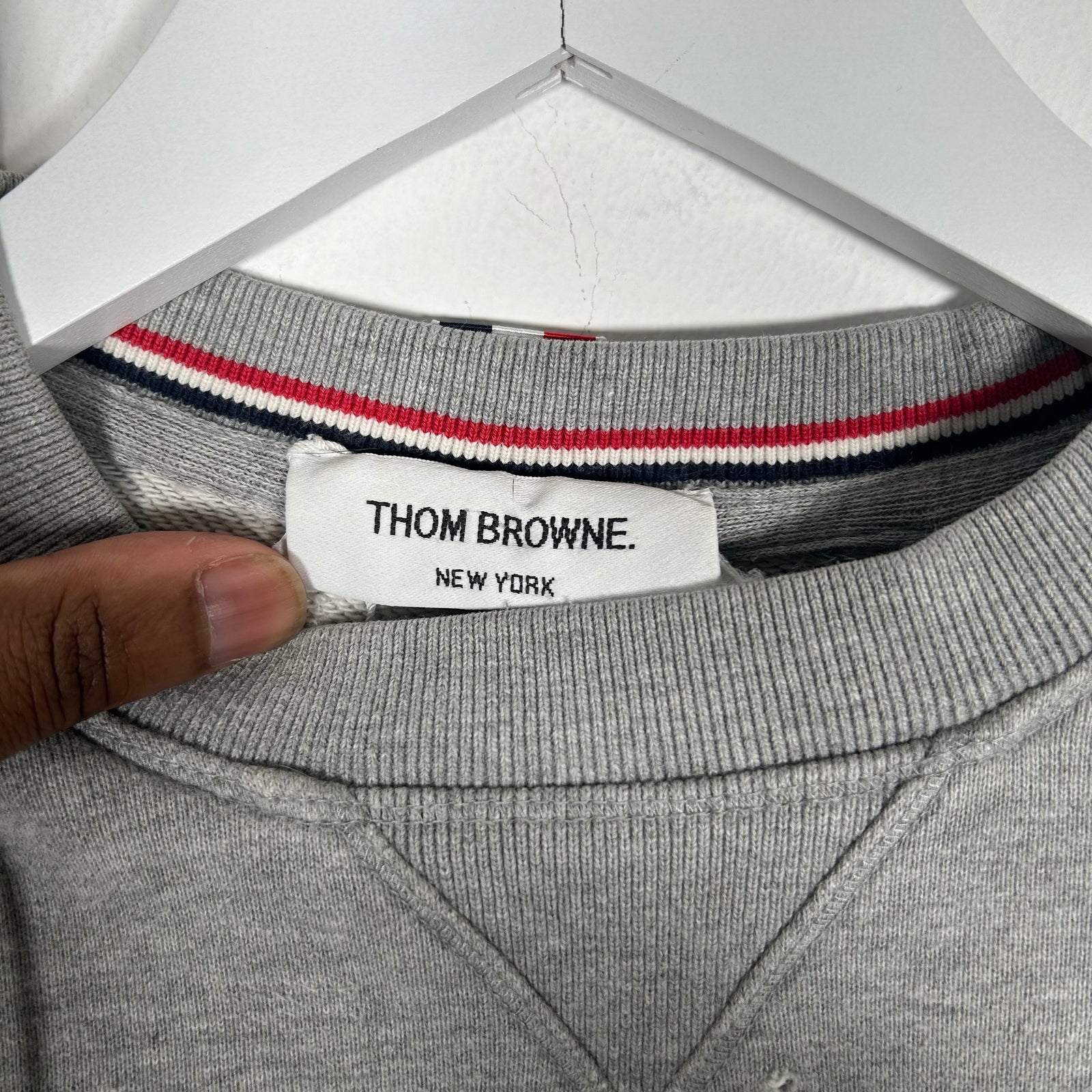 Thom Browne 4 Bar Grey Crewneck Size 1
