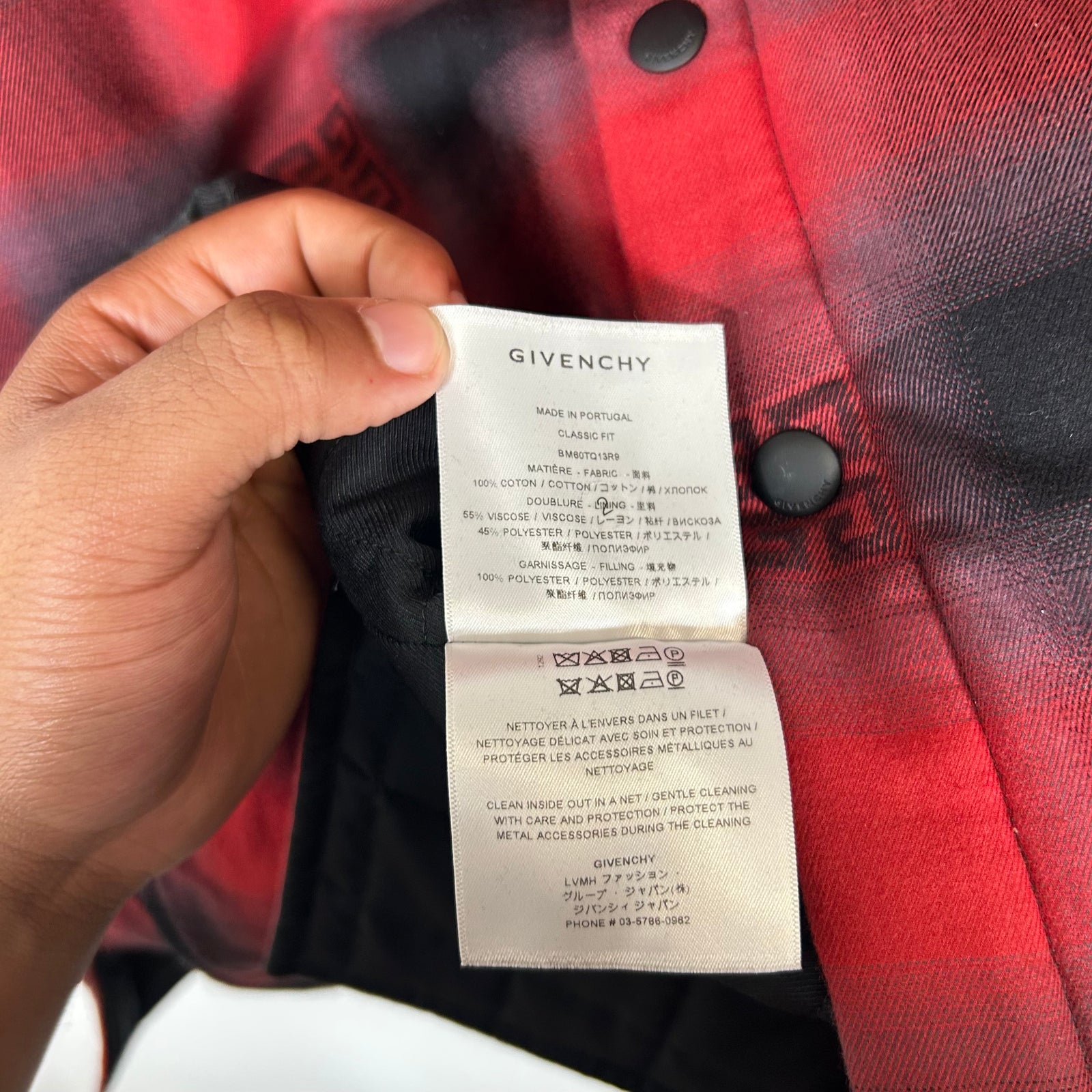 Givenchy Red 4G Plaid Quilted Jacket Size 42