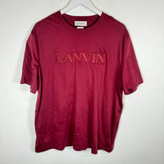 Lanvin Burgundy Logo Tee Size L