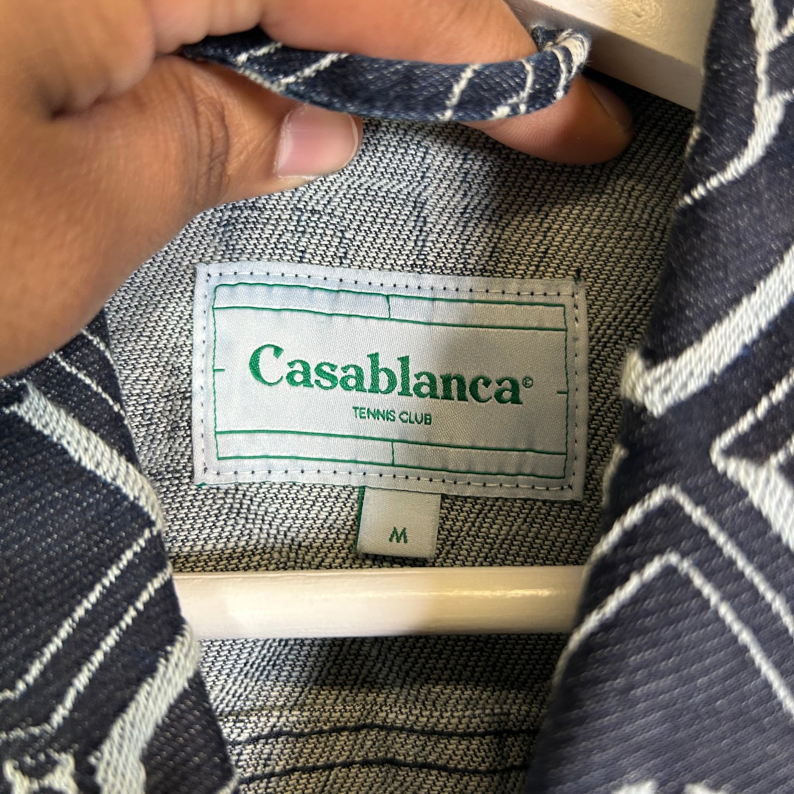 Casablanca Blue Monogram Logo Jacket Size M