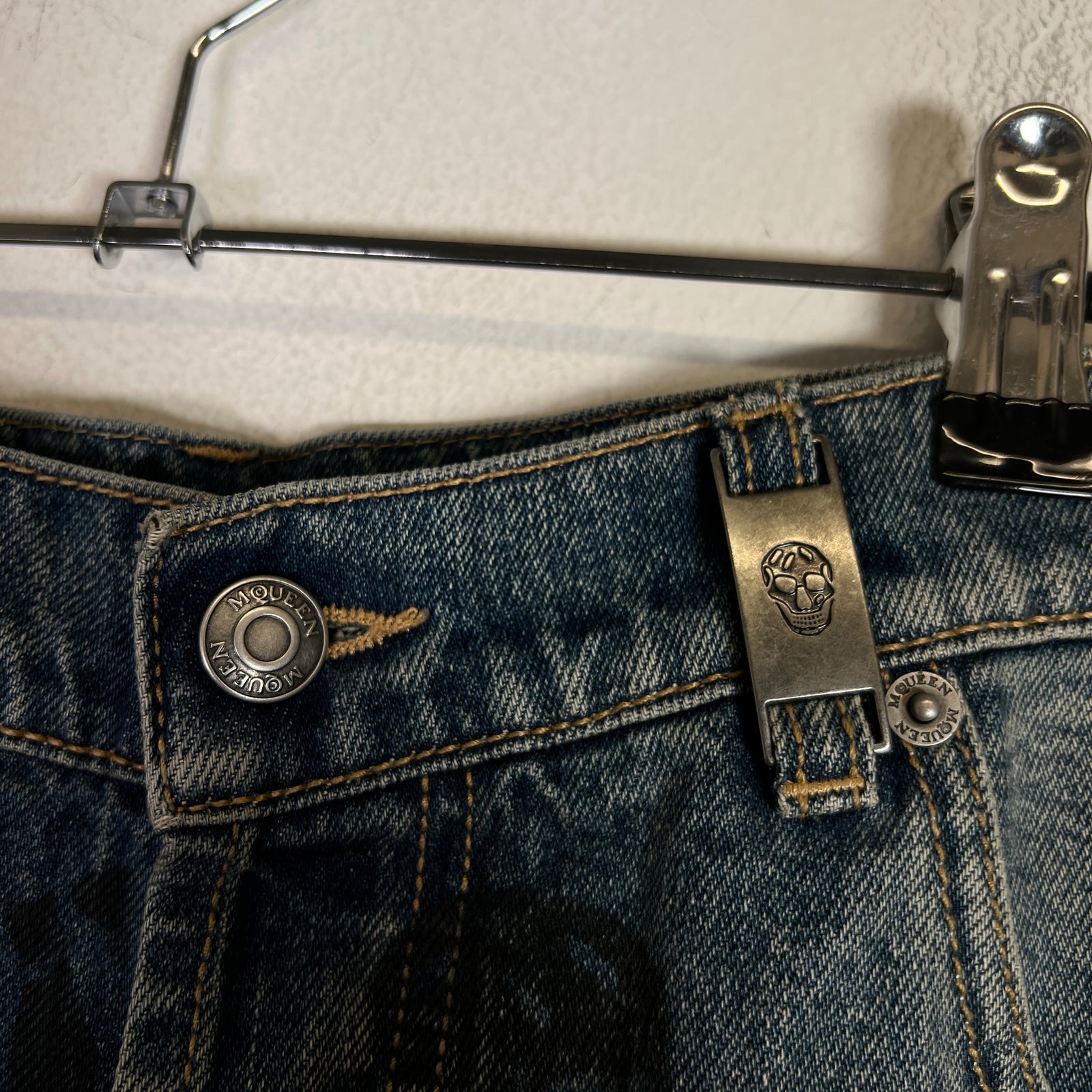 Alexander McQueen Skull Low Rise Baggy Jeans
