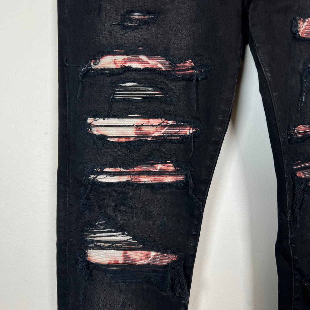 Amiri Tye Dye Bandana Thrasher Black Jeans Size 36